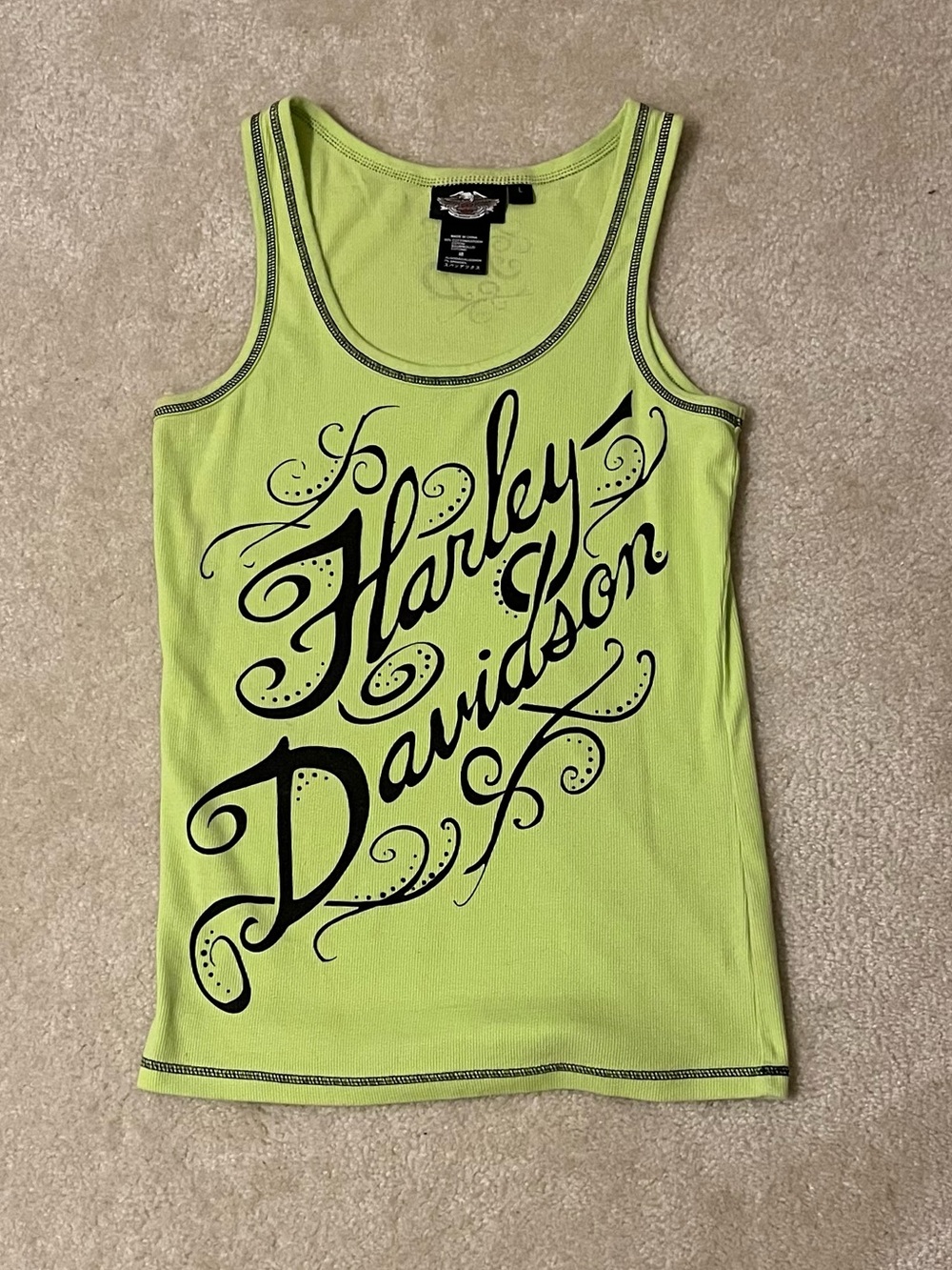 Harley-Davidson Neon Green Tank Top